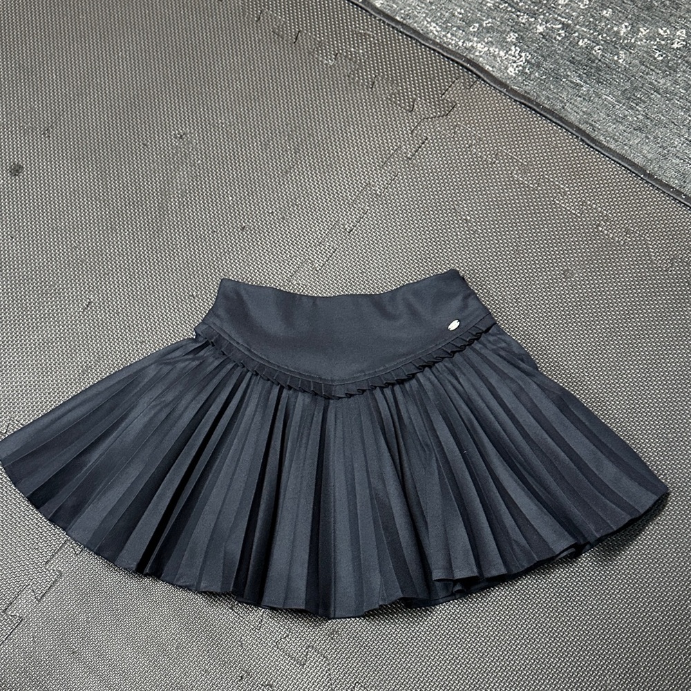 Navy Pleated Skirt